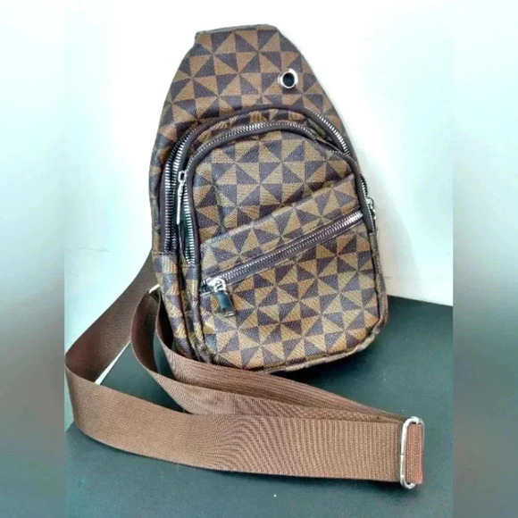 Brown Graphic Leather Sling Bag Women's Fashion Shoulder Crossbo… - Picture 1 of 3